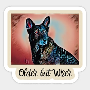 German Shepherd Older but Wiser Sticker